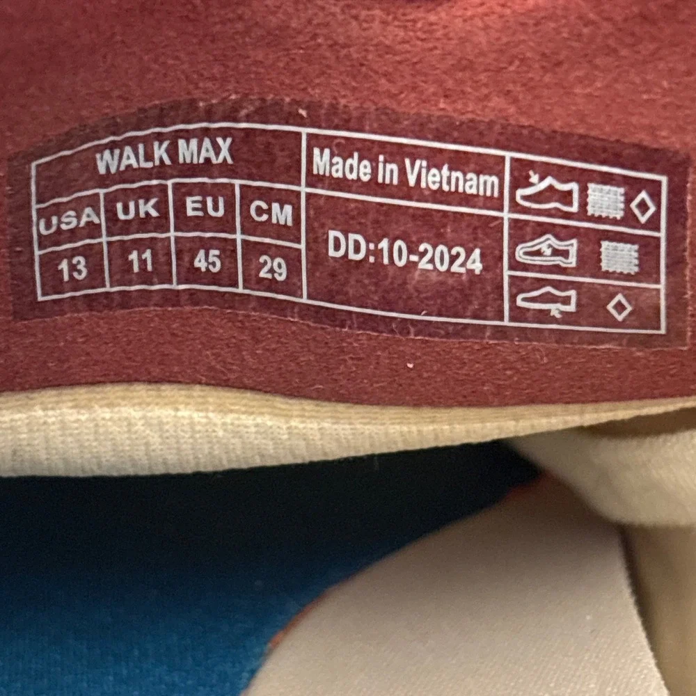 VIONIC Walk Max Lace Up Sneaker Ivory Red Blue Men Size 13 Sporty Casual Comfort